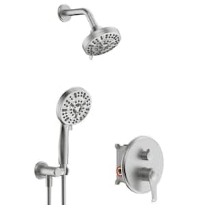 Single-Handle 14-Spray High Pressure Shower Faucet in Brushed Nickel(Valve Included)