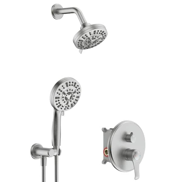 GIVING TREE Single-Handle 14-Spray High Pressure Shower Faucet in Brushed  Nickel(Valve Included) HDFFBT706HB-NS - The Home Depot