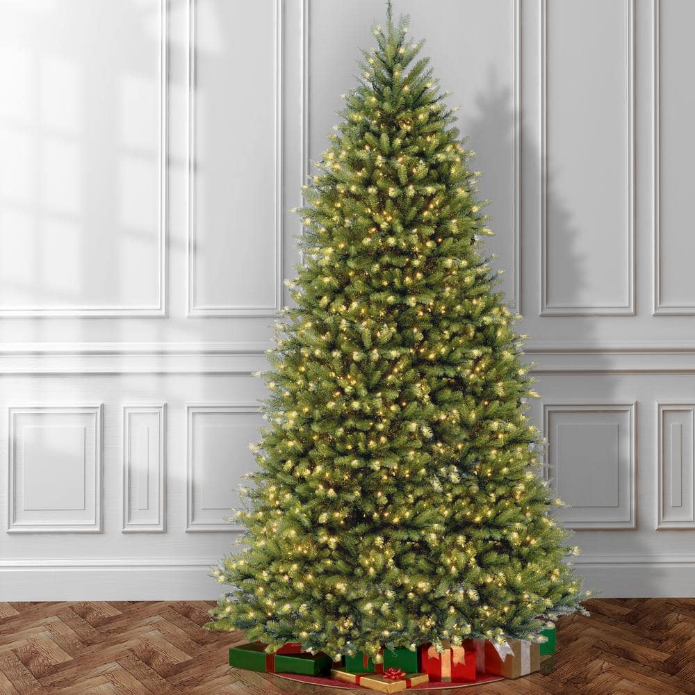 10' Green Dunhill Fir Artificial Christmas Tree with Dual Color LED Lights