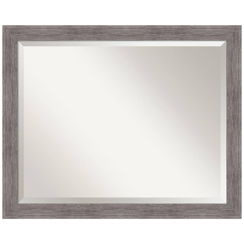 Pinstripe Plank Gray Sleek Rectangular Vanity Wall Mirror