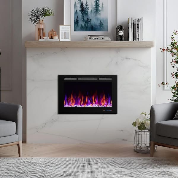 36 in. Wifi Recessed and Wall Mounted Electric Fireplace Insert