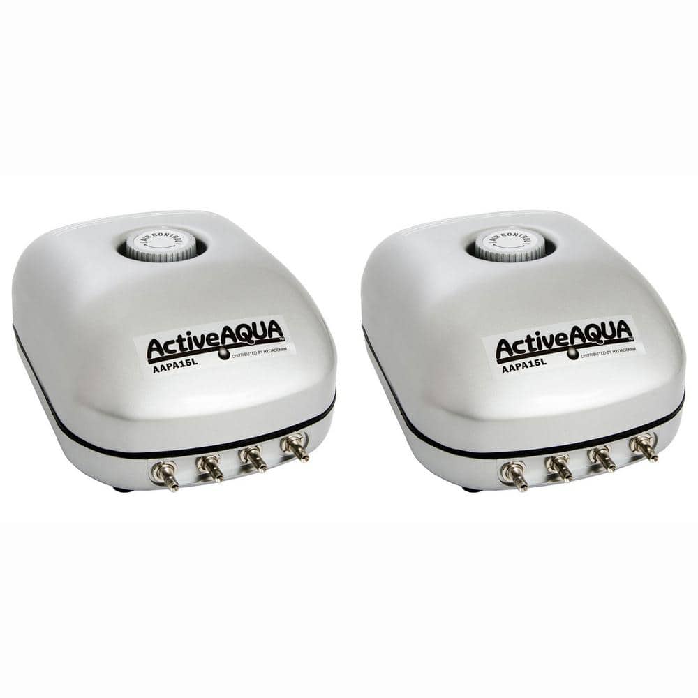 Quiet Adjustable Air Flow Pump Hydroponics Aquarium (2 Pack)