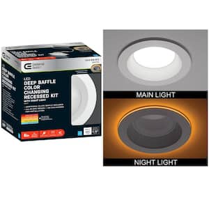 6 in. Canless Integrated LED Recessed Light Trim with Night Light 900 Lumens Adjustable CCT Reduces Glare and Eye Strain