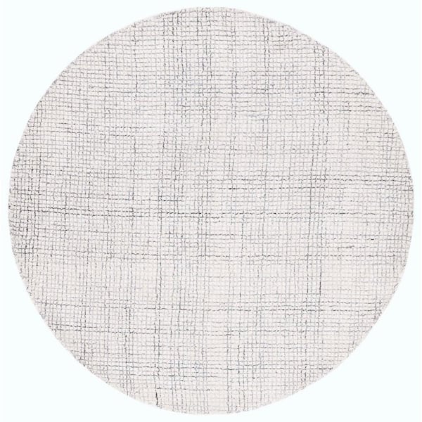 SAFAVIEH Abstract Ivory/Gray 6 ft. x 6 ft. Geometric Gradient Round Area Rug