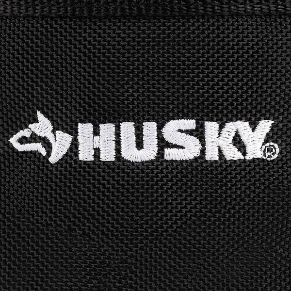 Husky - 10 in. 19-Compartment Heavy-Duty Canvas Small Parts Organizer Bucket Storage Tool Pouch in Black