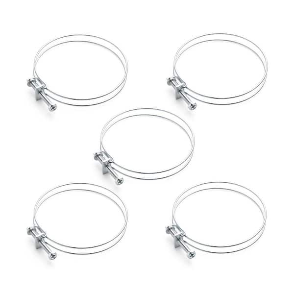 2 in. Adjustable Double Wire Hose Clamp with bolt for Pool Hose for Above Ground Pool andPoolPump Hose, Pipe Clamp (5PK)