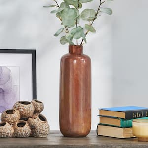 Poulan Burnt Copper Aluminum Bottle Vase