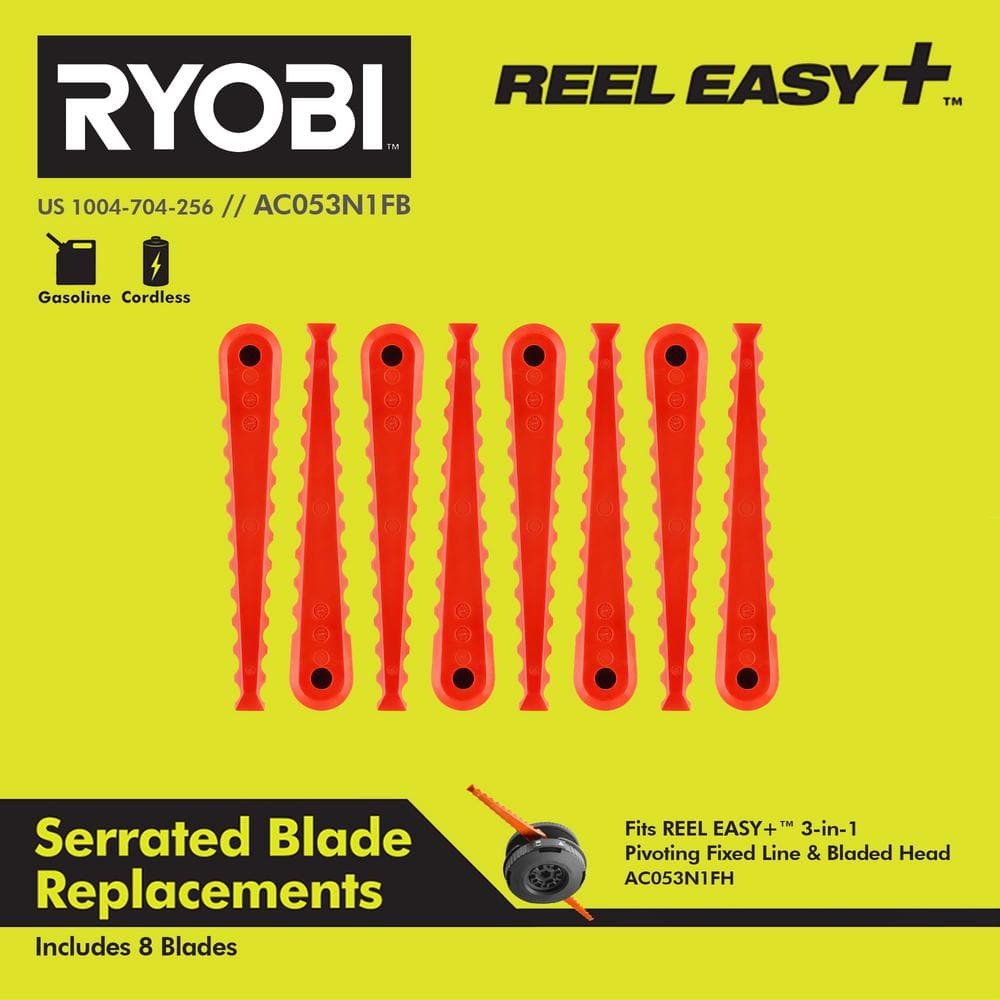 RYOBI REEL EASY + Serrated Blade Replacements (8-Pack) AC053N1FB - The Home  Depot