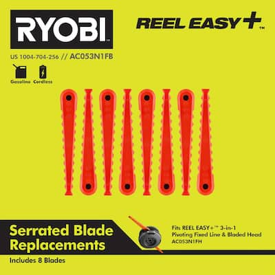 RYOBI REEL EASY + Serrated Blade Replacements (8-Pack)