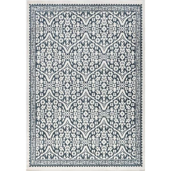 Tayse Rugs Madison Medallion Gray 4 ft. x 6 ft. Indoor Area Rug
