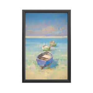 "Caribbean Beach" by Vahe Yeremyan Framed with LED Light Still Life Nature Wall Art 24 in. x 16 in.
