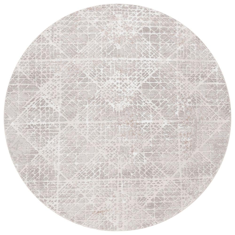 Parker 7 ft. x 7 ft. Taupe/Gray Ivory Abstract Diamonds Round Area Rug price history on PriceWatchPro