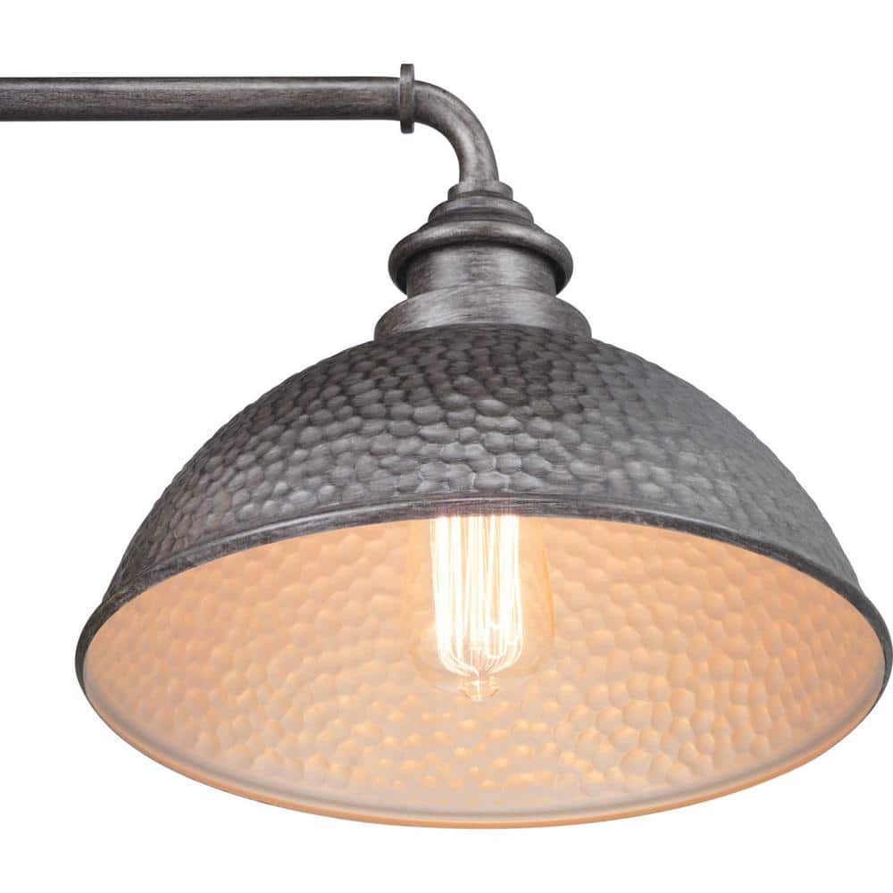 Antique Pewter Hammered Copper Wall Lantern, 12-inch