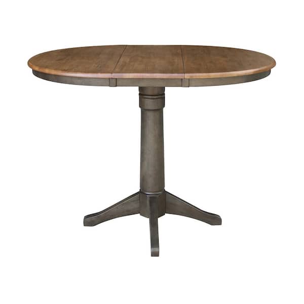 International Concepts 36 in. x 48 in. Hickory/Coal Solid Wood Dining Counter-height Pedestal Table