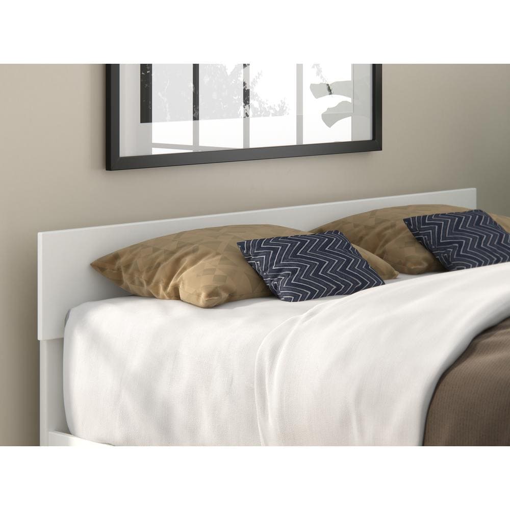 Boston White Wood Queen Panel Headboard