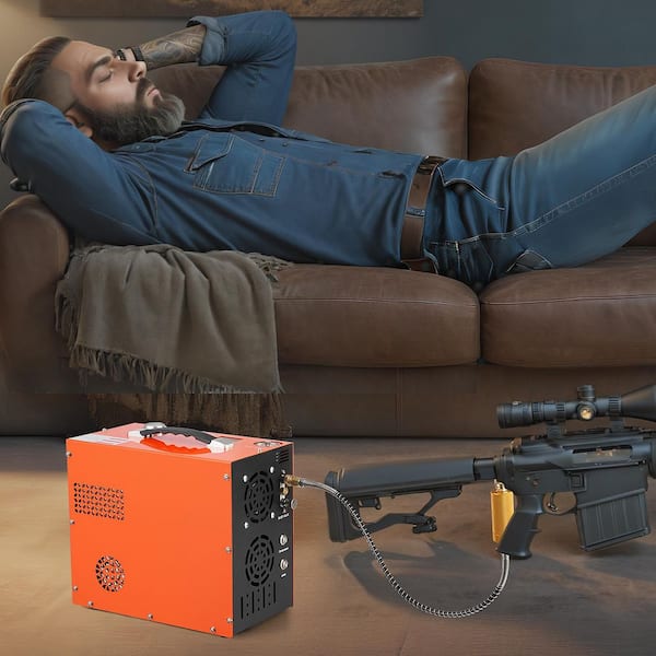 PCP Air Compressor, 4500PSI/30Mpa Portable PCP Airgun Compressor-Built-in Water and Fan Cooling System
