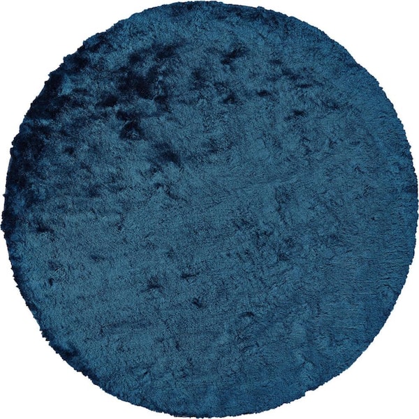 Weave & Wander Freya Teal 8 ft. x 8 ft. Round Shag Area Rug