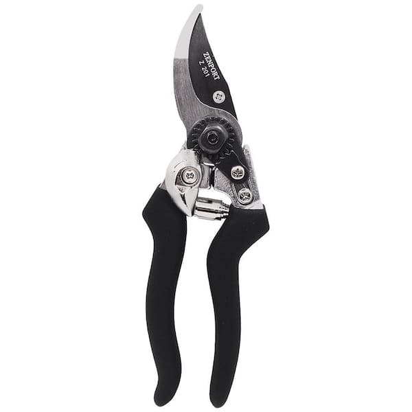 8 in. Bypass Euro Steel Heavy-Duty Pruner with Black Handles
