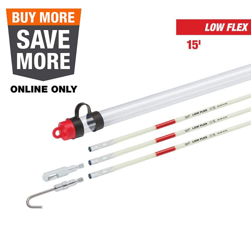 Milwaukee 15 ft. Low Flex Fiberglass Fish Stick Kit with