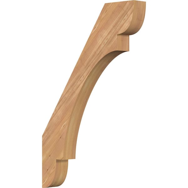 Ekena Millwork 3 1/2"W x 24"D x 36"H Olympic Smooth Knee Brace, Western Red Cedar