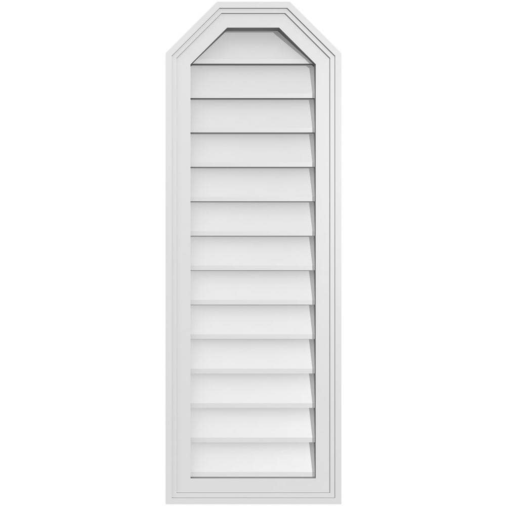 14 in. x 40 in. Octagonal Top Surface Mount PVC Gable Vent: Decorative with Brickmould Frame price history on PriceWatchPro