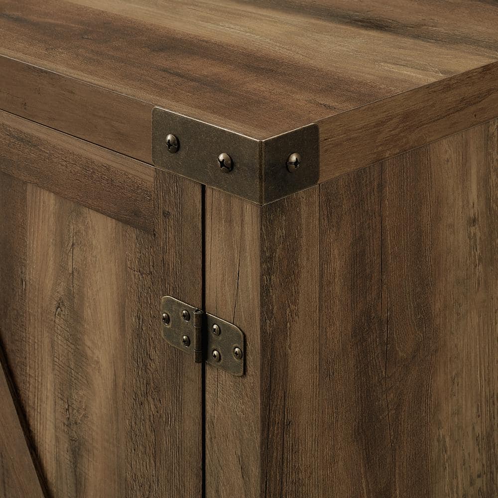 Rustic Oak 58" Modern Farmhouse Barn Door Media Console