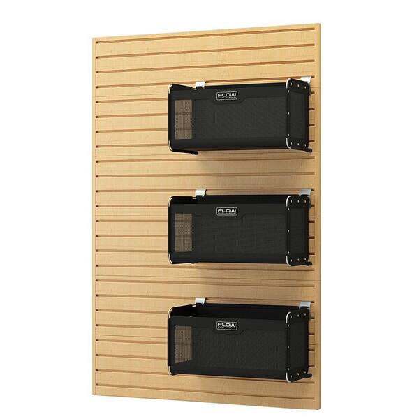 Flow Wall 72 in. H x 48 in. W Maple Garage Wall Panel Set with Storage Bins