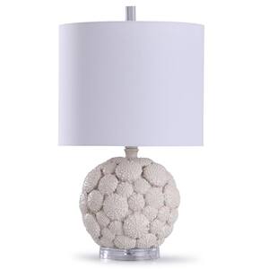 Aibion 22 in. Cream and Clear Carved Urchin Table Lamp