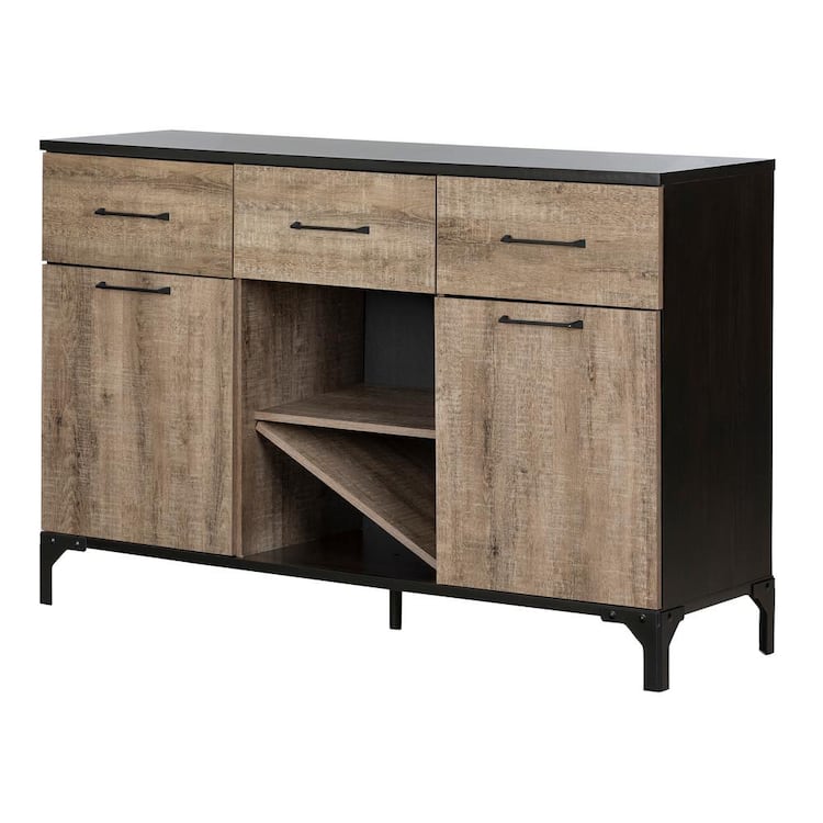 South Shore Valet Weathered Oak and Ebony Buffet