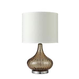 24.5 in. Silver Standard Light Bulb Gourd Bedside Table Lamp