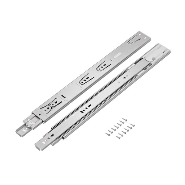 Richelieu Hardware 16 in. (400 mm) Stainless Steel Full Extension Side Mount Soft-Close Ball Bearing Drawer Slides, 1-Pair (2-Pieces)