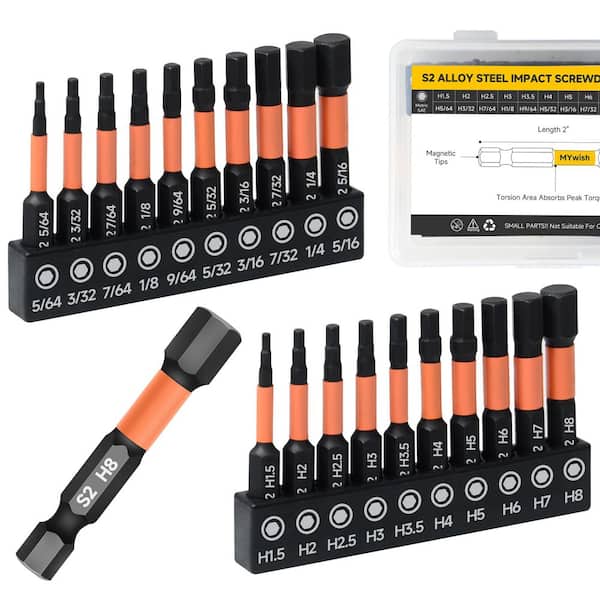 Allen Wrench Drill Bit Set, Steel Driving Bit Set (22-Piece)