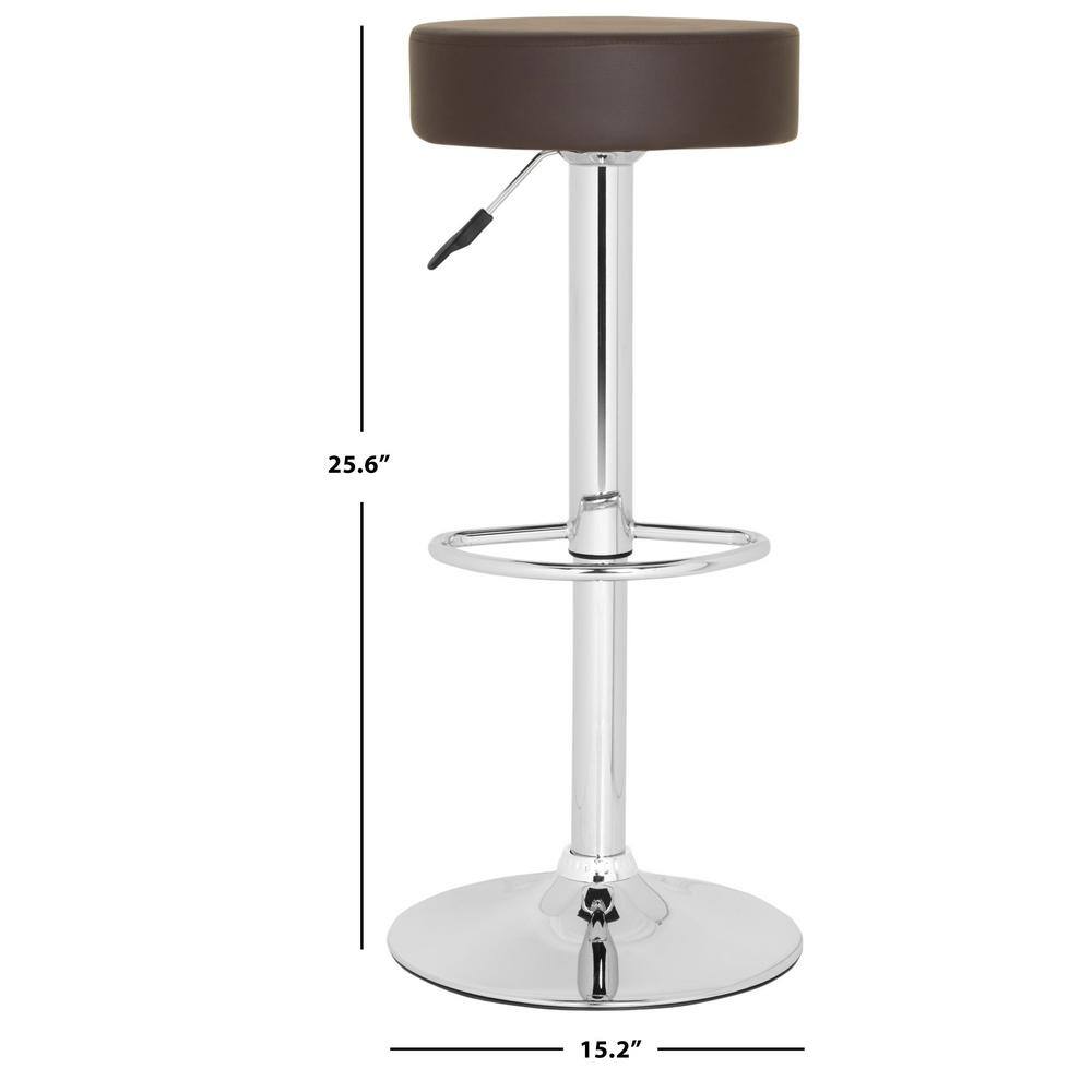 Transitional Jude 15'' Brown Metal Swivel Adjustable Bar Stool