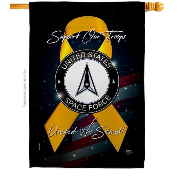 Breeze Decor 28 in. x 40 in. Support Space Force House Flag Double-Sided Armed Forces Decorative Vertical Flags