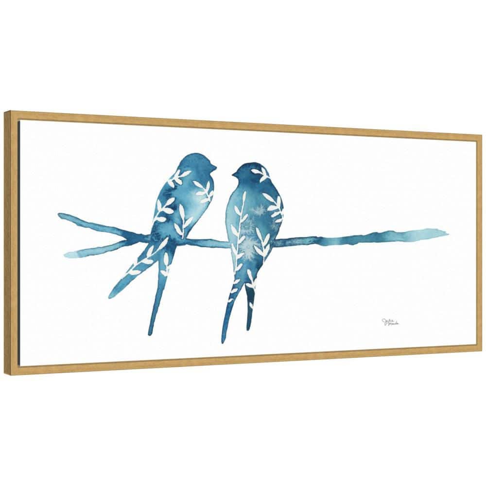 Sylvie "Botanical Birds" by Julie Maida Framed Birds Art Print 40 in. x 18 in.