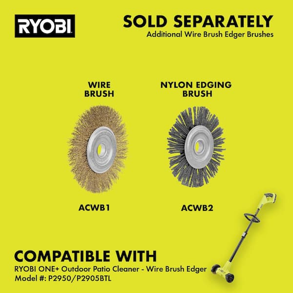 RYOBI 18V ONE+ Cordless Patio Cleaner With Scrubbing Brush [RY18PCB] 