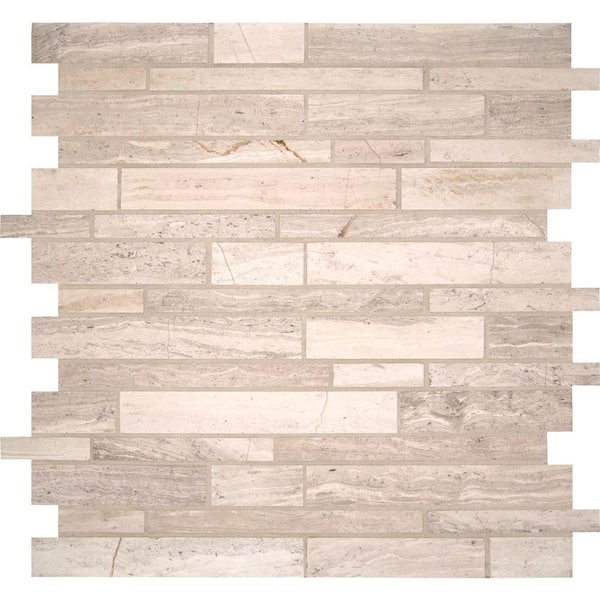 MSI White Quarry Interlocking 12 in. x 12 in. Honed Marble Floor and Wall Tile (1 sq. ft./Each)