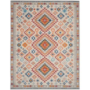 Passion Ivory/Multi 8 ft. x 10 ft. Geometric Transitional Area Rug