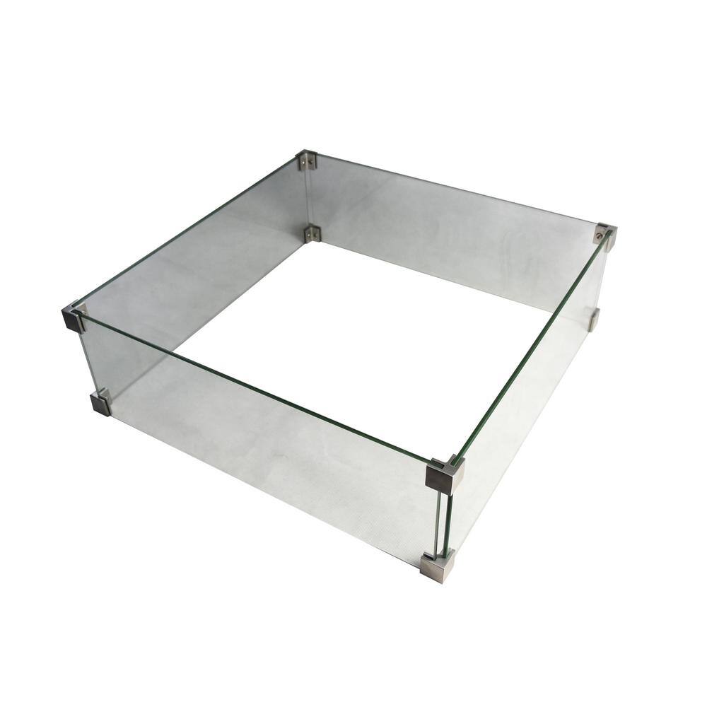 35 x 16 in. Glass Wind Screen, Fits Carlisle 52 x 32 in. Fire Pit Table