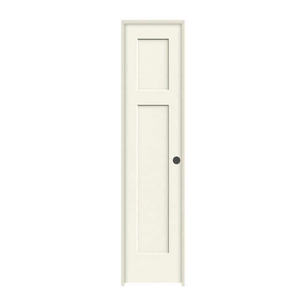 JELD-WEN 18 in. x 80 in. Craftsman Vanilla Painted Left-Hand Smooth Solid Core Molded Composite MDF Single Prehung Interior Door