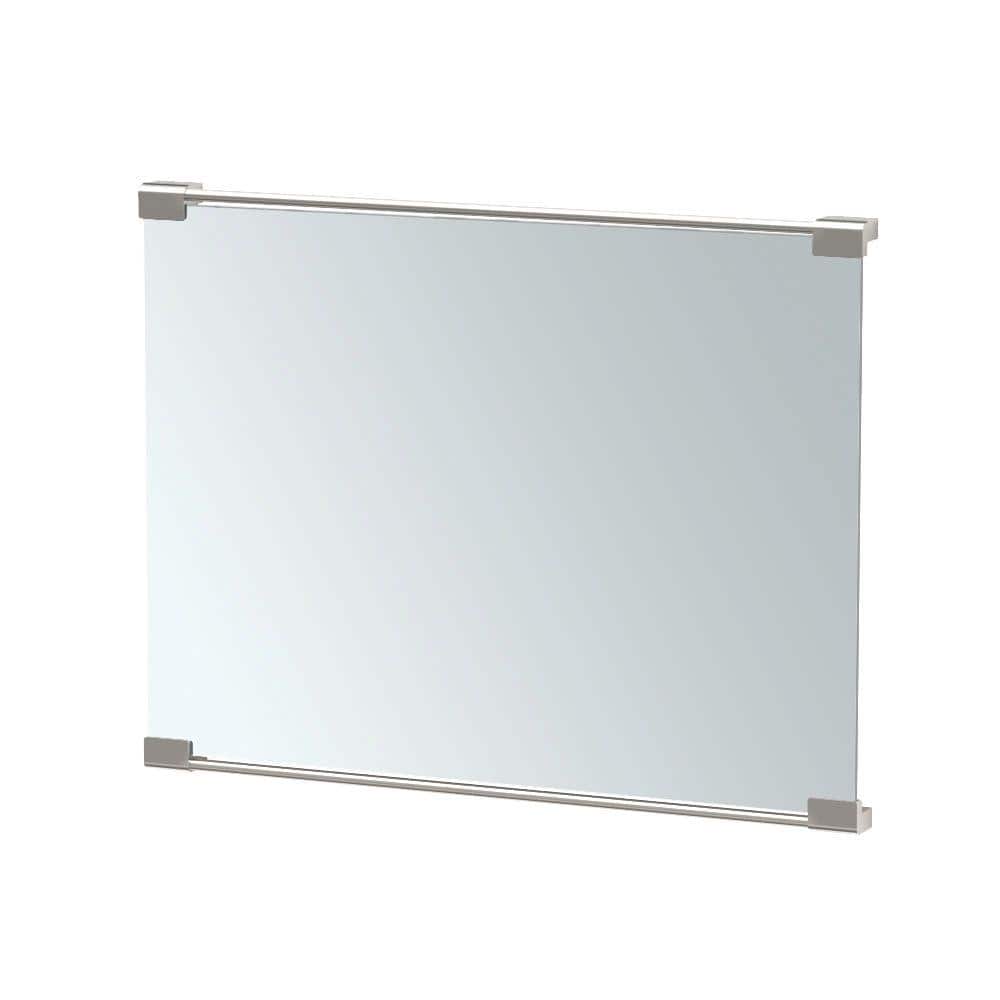 Sleek Rectangular Frameless Vanity Mirror in Brushed Brass