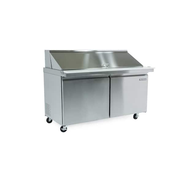 Koolmore 60 in. W 15 cu. ft. Refrigerated Food Prep Station Table with Mega  Top Surface in Stainless Steel RPT60-2D-MT - The Home Depot