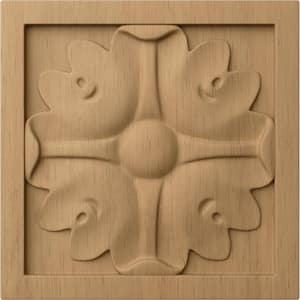 5/8 in. x 3 in. x 3 in. Unfinished Wood Lindenwood Small Edinburgh Rosette