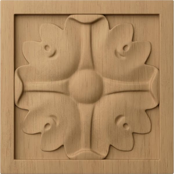 Ekena Millwork 5/8 in. x 3 in. x 3 in. Unfinished Wood Lindenwood Small Edinburgh Rosette