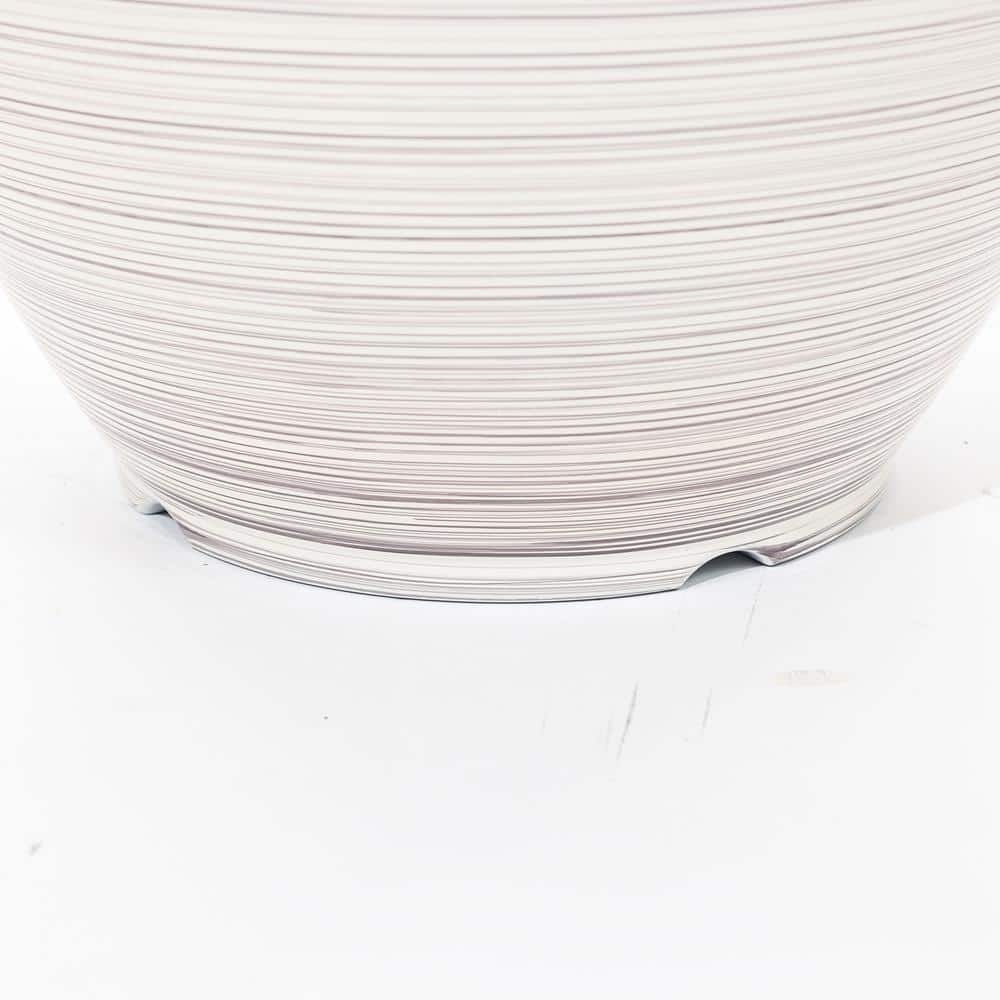 Ivory White Round Recycled Plastic Indoor/Outdoor Planter