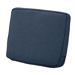 Montlake 21 in. W x 20 in. x 4 in. Thick Heather Indigo Blue Rectangular Outdoor Lounge Chair Back Cushion