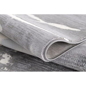 Oasis Grey (5 ft. x 8 ft.) - 5 ft. 3 in. x 7 ft. 6 in. Modern Abstract Area Rug