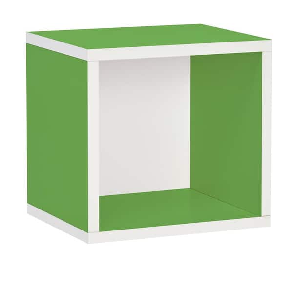 Way Basics Connect System 11.2 x 13.4 x 13.4 zBoard Paperboard Stackable Open Storage Cube Organizer Unit in Green