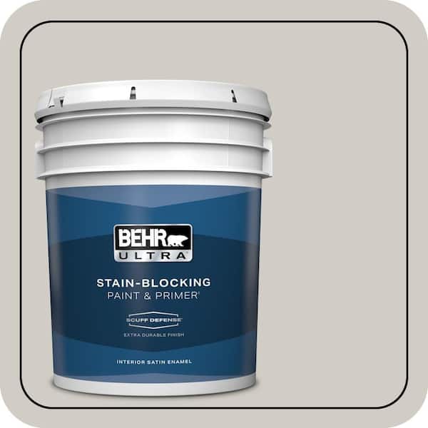 BEHR ULTRA 5 gal. Home Decorators Collection #HDC-NT-20 Cotton Grey Extra Durable Satin Enamel Interior Paint & Primer