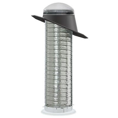 14 in. Acrylic Dome Sun Tunnel Skylight with Flexible Tube and Pitched Flashing